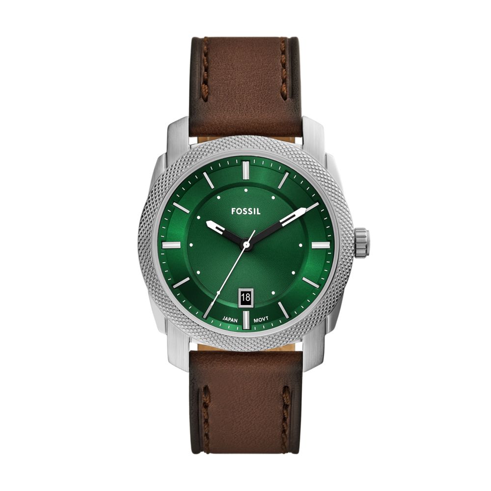 Fossil Machine Mens Brown Leather Strap Watch-FS6085