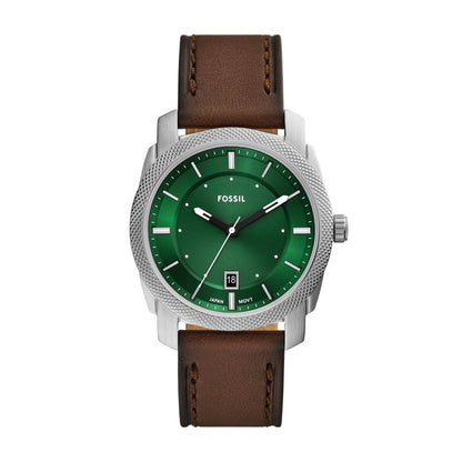 Fossil Machine Mens Brown Leather Strap Watch-FS6085