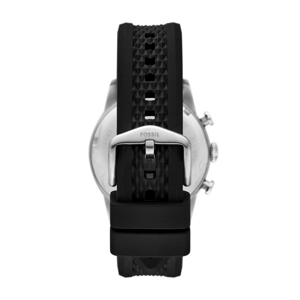Fossil Sport Tourer Mens Black Rubber Strap Watch-FS6087