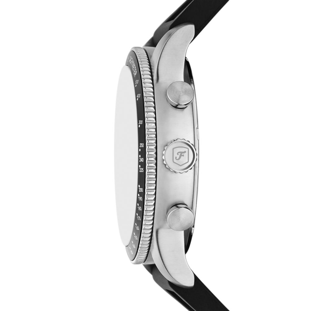Fossil Sport Tourer Mens Black Rubber Strap Watch-FS6087