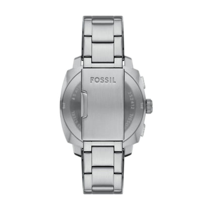 Fossil Machine Mens Silver Stainless Steel Strap Watch-FS6096