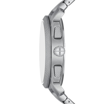 Fossil Machine Mens Silver Stainless Steel Strap Watch-FS6096