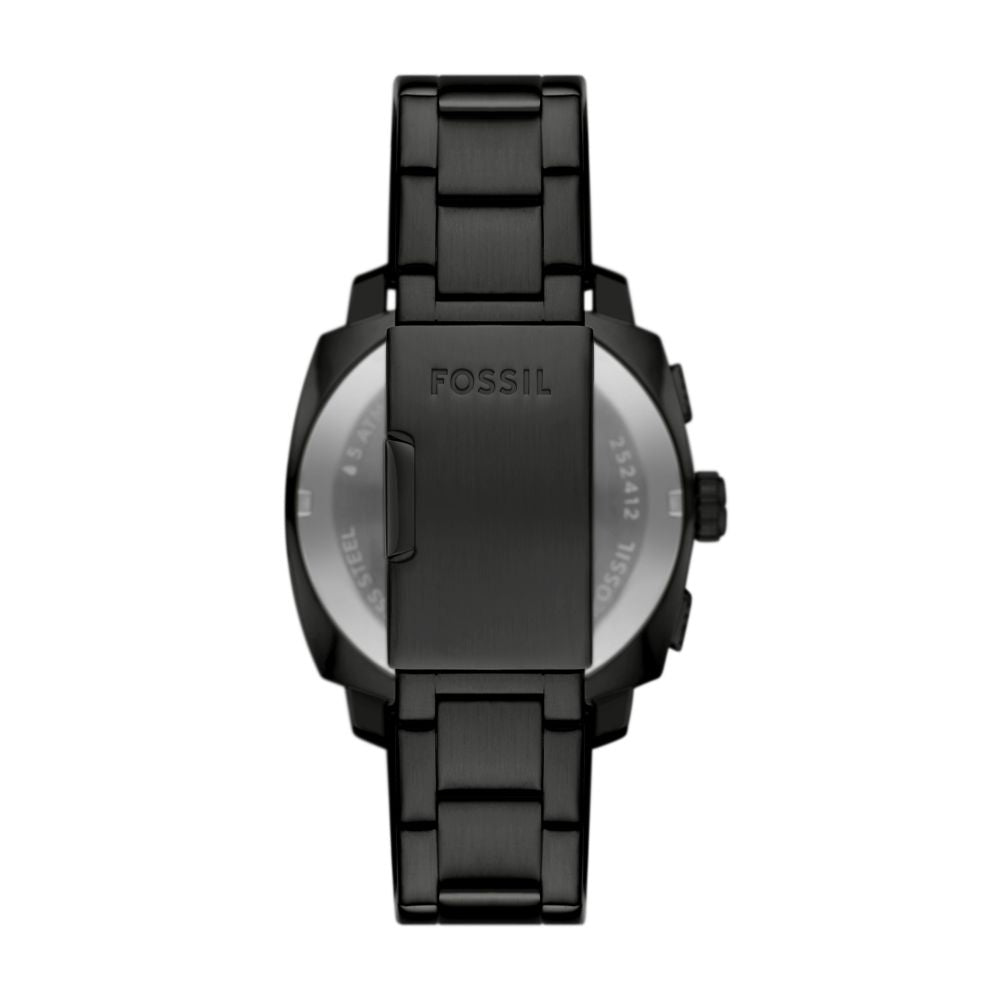 Fossil Machine Mens Black Stainless Steel Strap Watch-FS6097