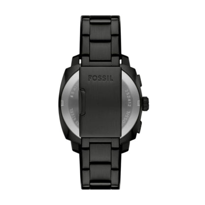 Fossil Machine Mens Black Stainless Steel Strap Watch-FS6097