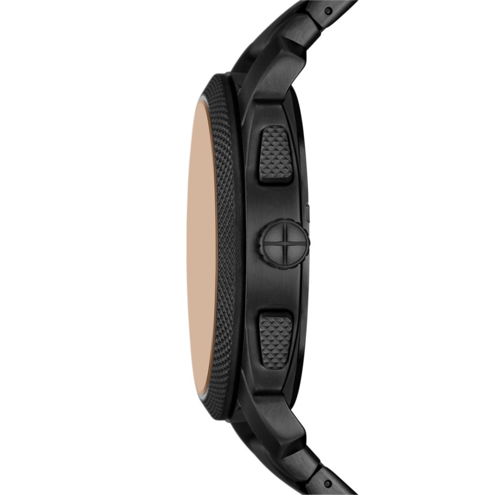 Fossil Machine Mens Black Stainless Steel Strap Watch-FS6097