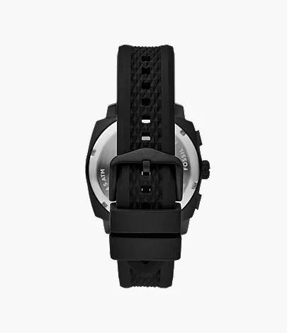 Fossil Machine Mens Black Rubber Strap Watch-FS6099