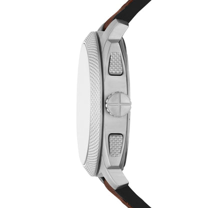 Fossil Machine Mens Brown Leather Strap Watch-FS6100