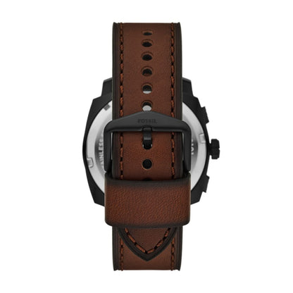 Fossil Machine Mens Brown Leather Strap Watch-FS6102SET