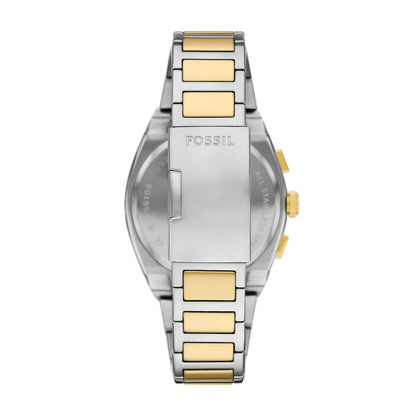 Fossil Everett Mens Silver Stainless Steel Strap Watch-FS6106