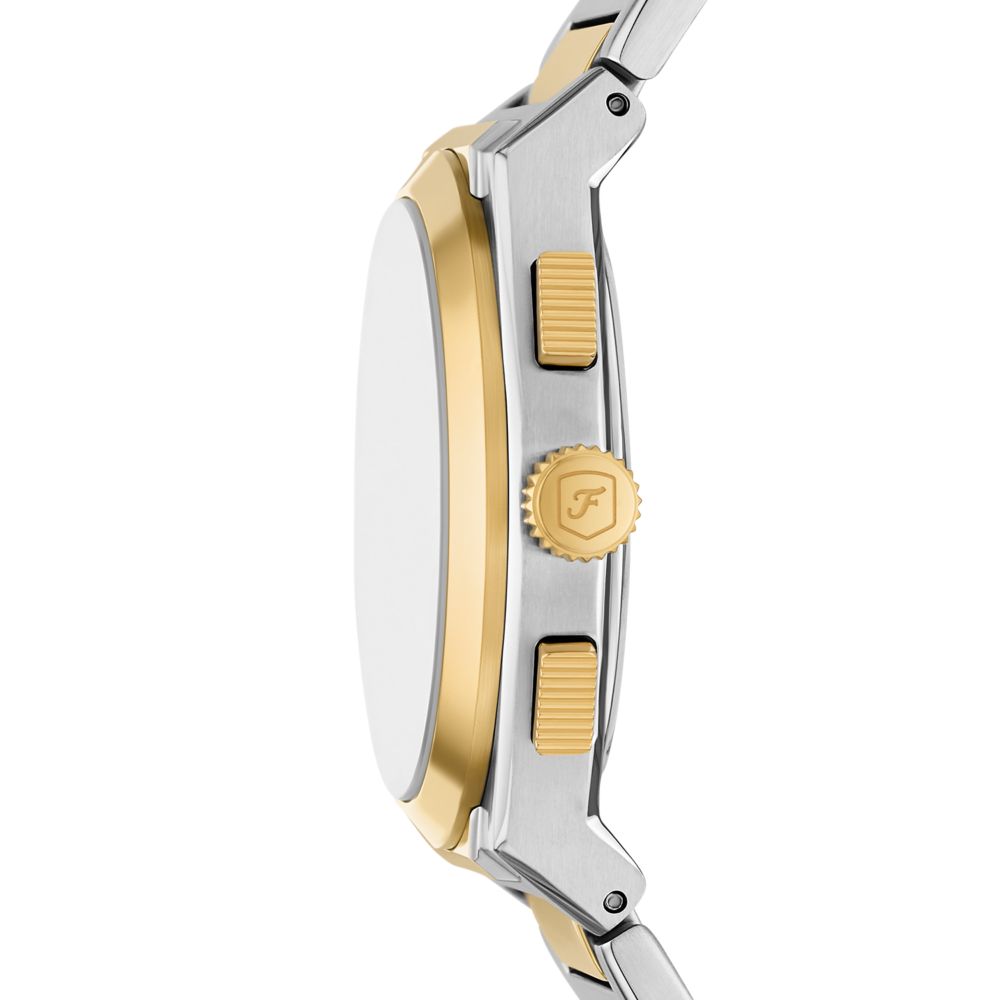 Fossil Everett Mens Silver Stainless Steel Strap Watch-FS6106