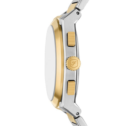 Fossil Everett Mens Silver Stainless Steel Strap Watch-FS6106