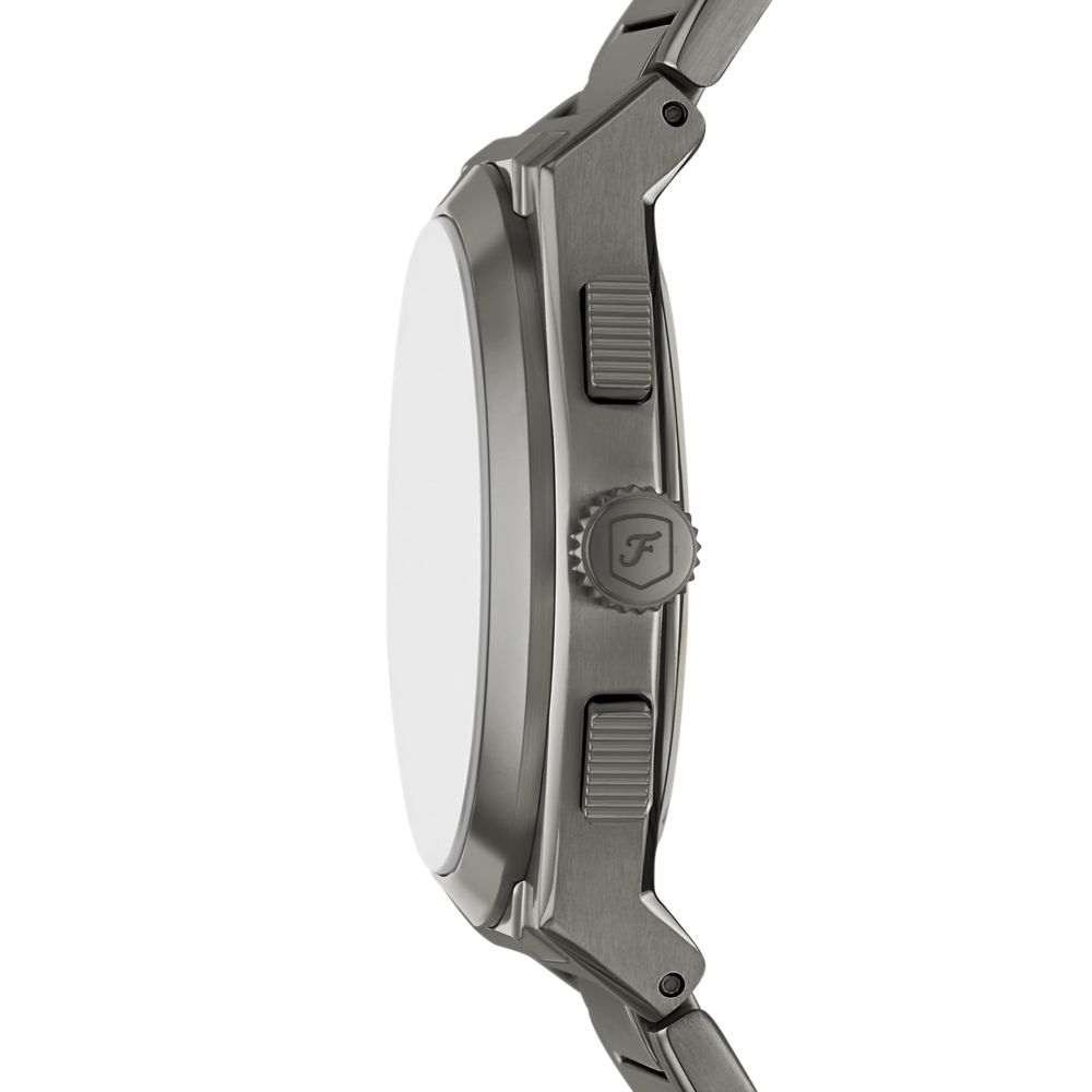 Fossil Everett Mens Grey Stainless Steel Strap Watch-FS6107