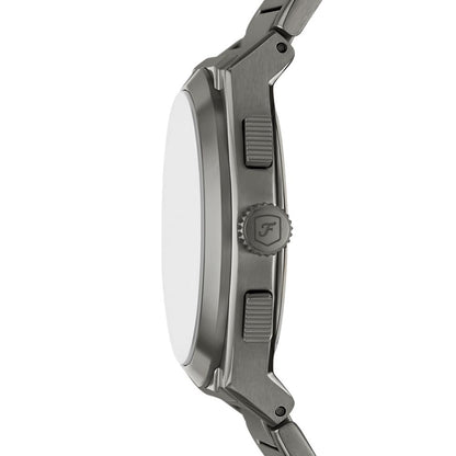 Fossil Everett Mens Grey Stainless Steel Strap Watch-FS6107
