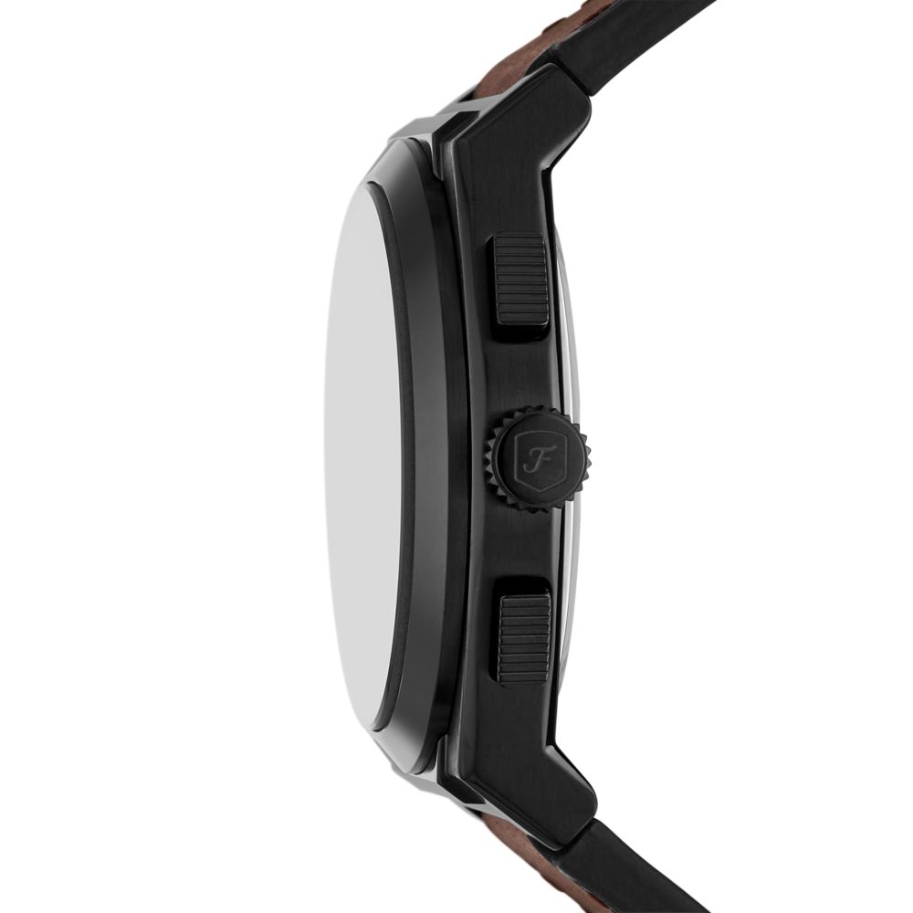 Fossil Everett Mens Brown Leather Strap Watch-FS6108