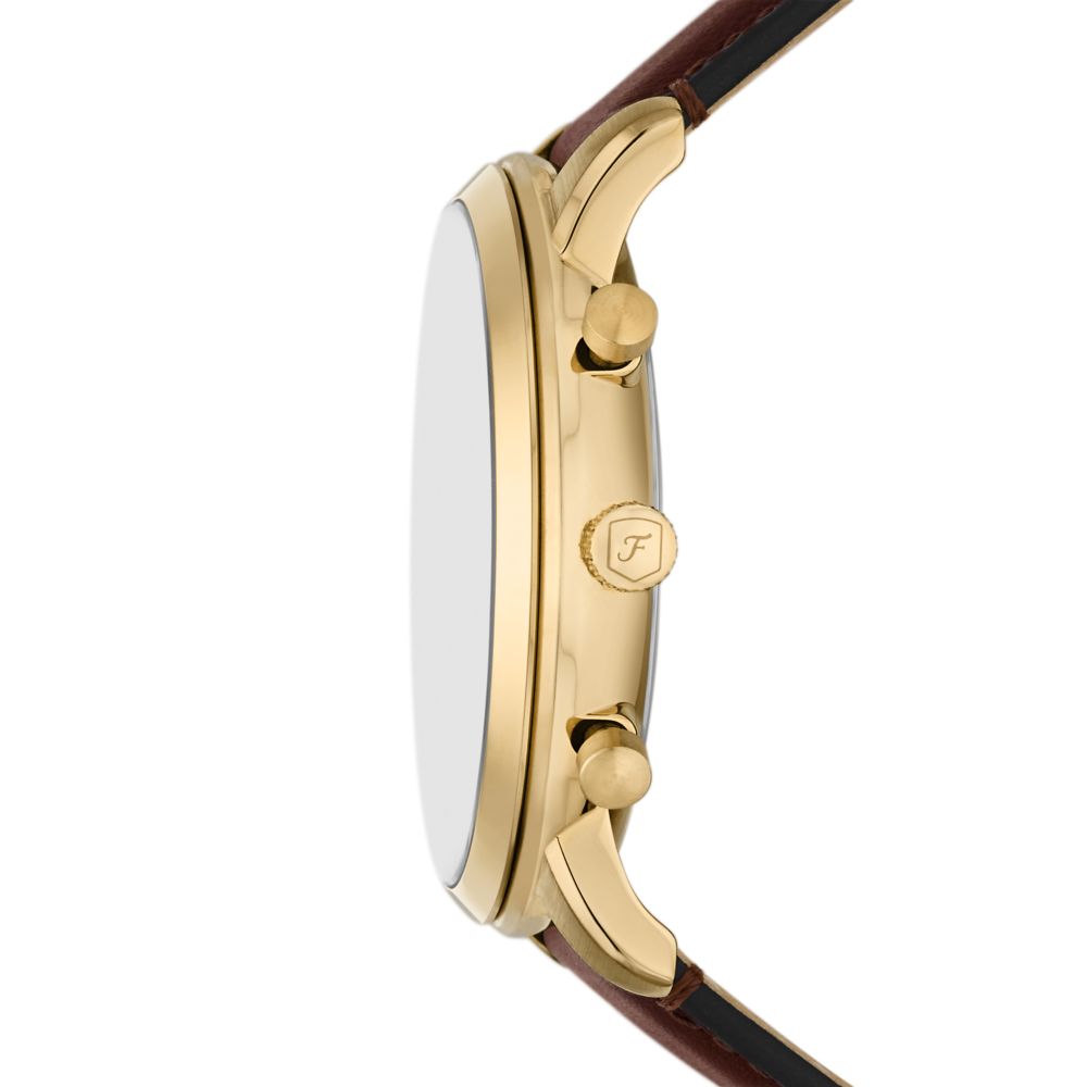 Fossil Neutra Mens Brown Leather Strap Watch-FS6113