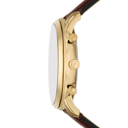 Fossil Neutra Mens Brown Leather Strap Watch-FS6113