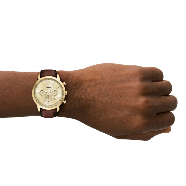 Fossil Neutra Mens Brown Leather Strap Watch-FS6113