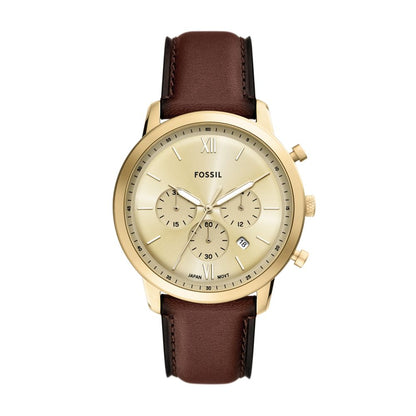Fossil Neutra Mens Brown Leather Strap Watch-FS6113