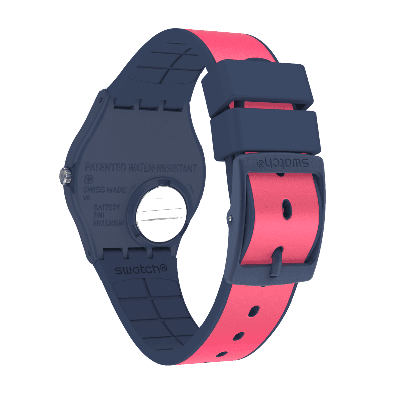 Swatch-Pink Gum Pink Unisex Rubber Watch-GN264