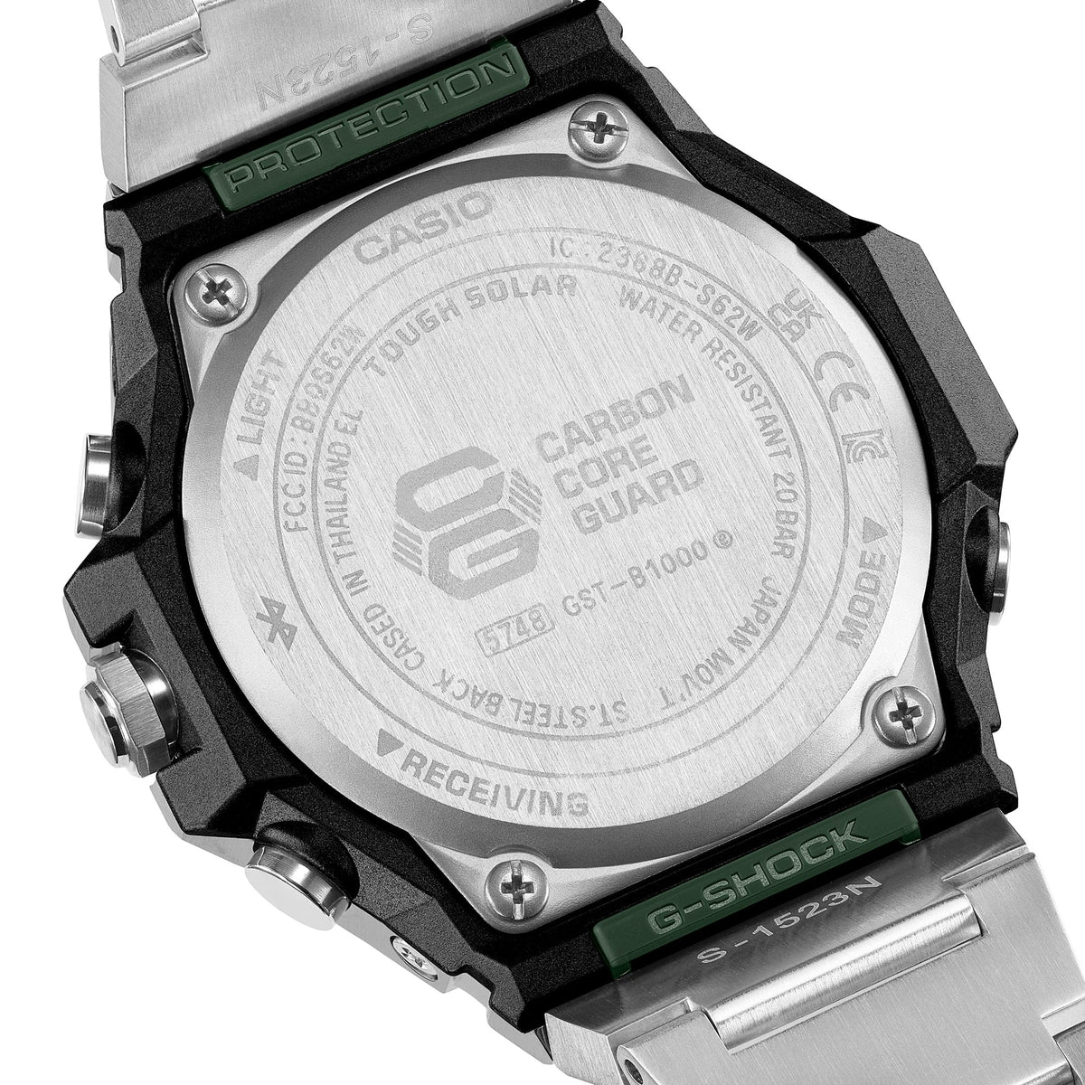 Casio G-Shock G-STEEL GST-B1000D-3ADR-Solar Bluetooth-SSteel Watch-Green