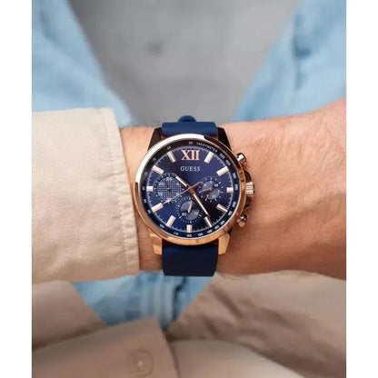 Guess Rubber Blue Men Watch-GW0913G1