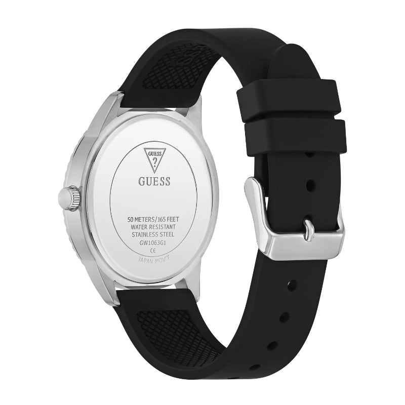 Guess Rubber Silver Men Watch-GW1063G1