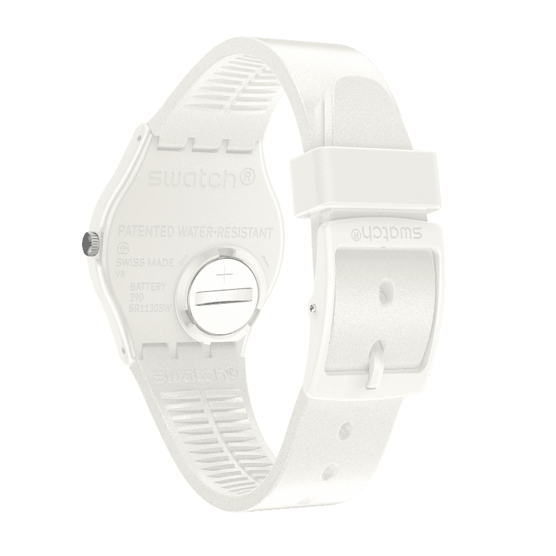 Swatch-Pearlazing White Unisex Rubber Watch-GW411
