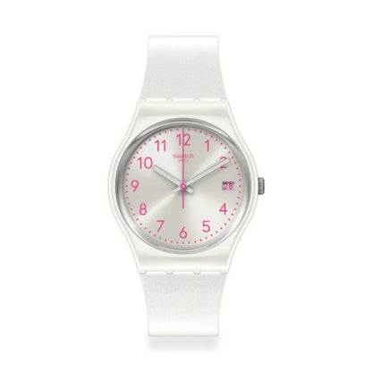 Swatch-Pearlazing White Unisex Rubber Watch-GW411
