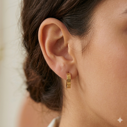 BWJ - 9ct Yellow Gold Cartier Type Earrings