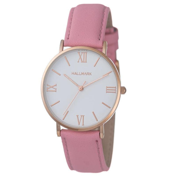 Hallmark Ladies Leather Pink Strap Watch - HL2060P