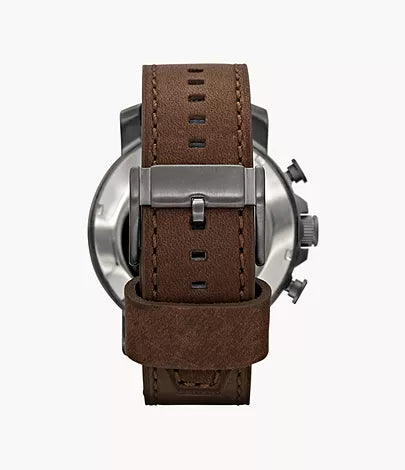 Fossil Men Nate Chronograph Brown Leather Watch-JR1424