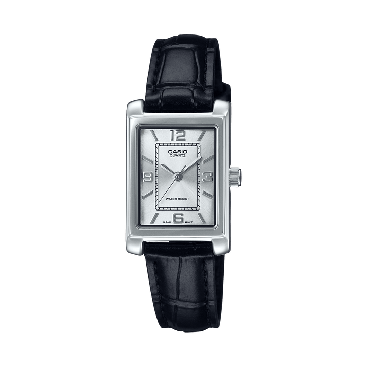Casio Womens Black Analogue Leather Strap Watch