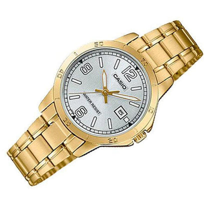 Casio - Womens Gold Stainless steel Strap Watch-LTP-V004G-7B2UDF