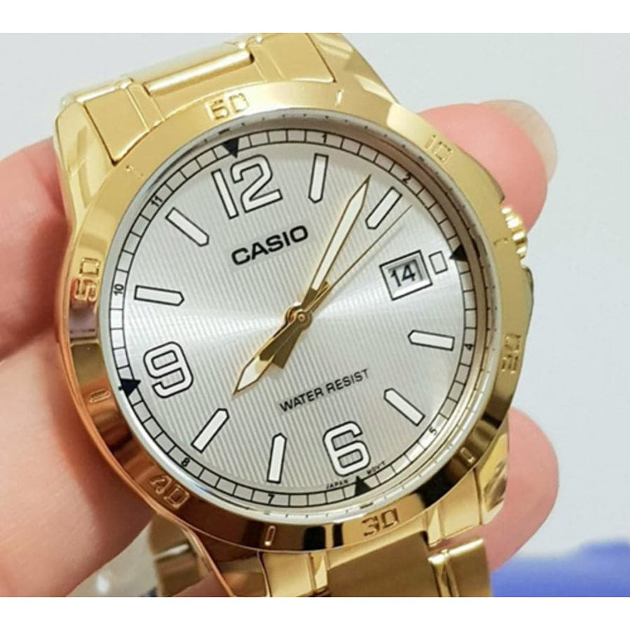 Casio - Womens Gold Stainless steel Strap Watch-LTP-V004G-7B2UDF