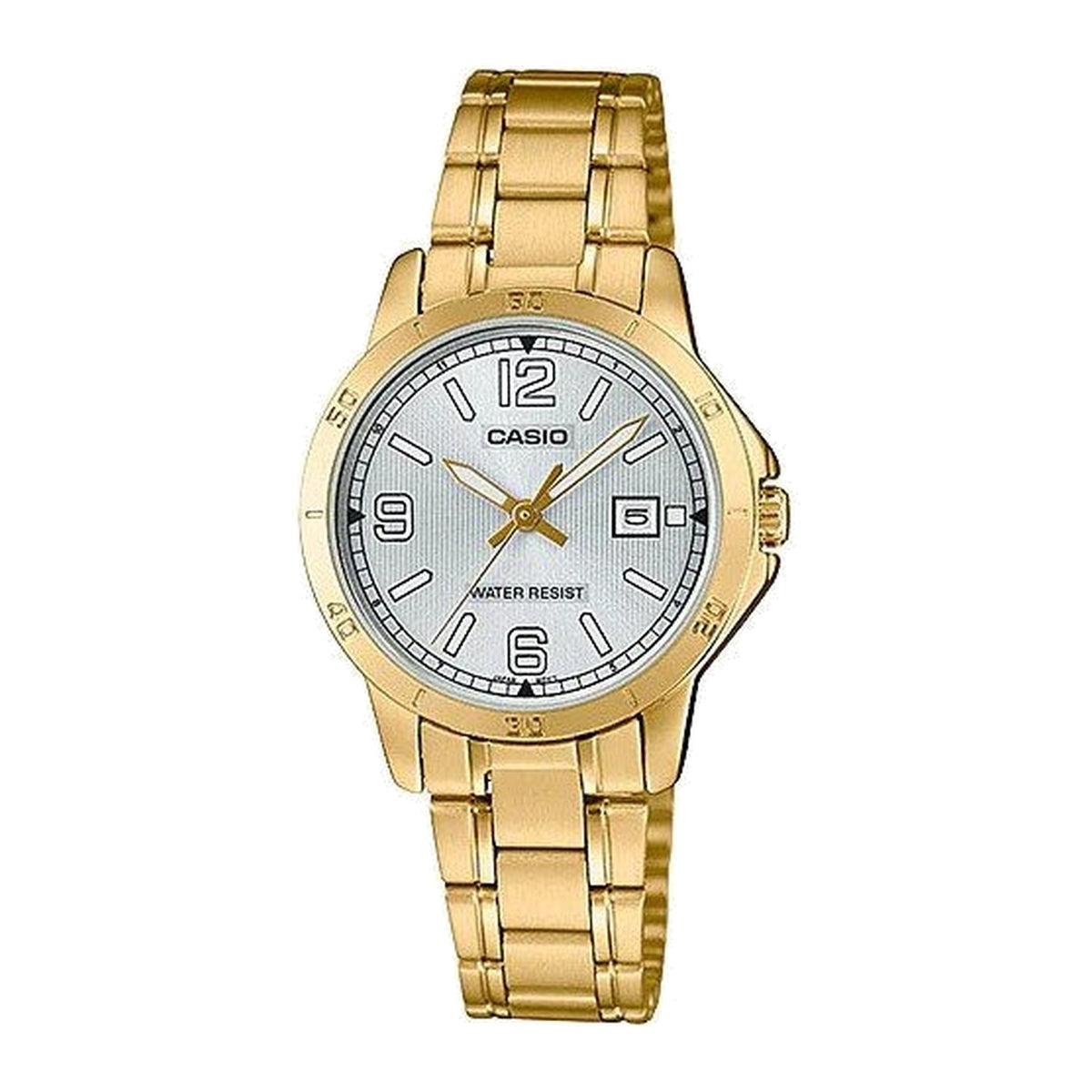 Casio - Womens Gold Stainless steel Strap Watch-LTP-V004G-7B2UDF