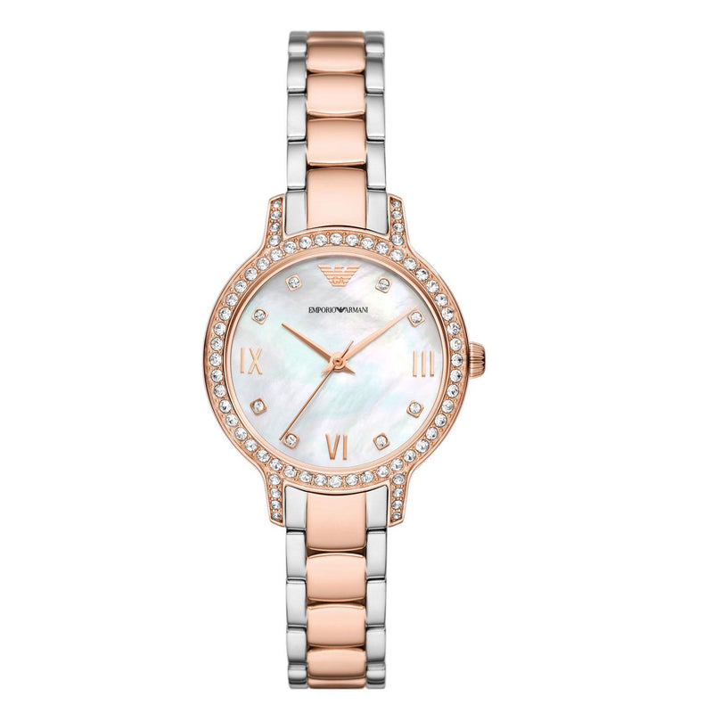 Armani Womens Rose Gold Stainless Steel Watch-AR11499