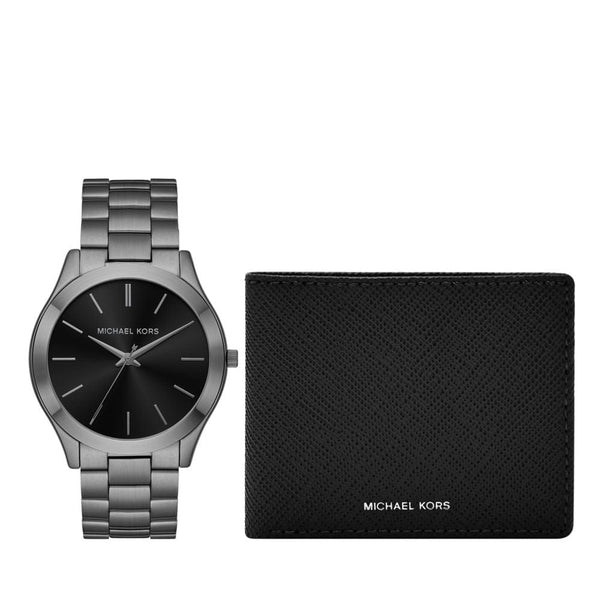 Michael Kors Slim Runway Mens Gunmetal Watch-MK1044