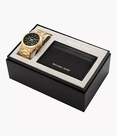 Michael Kors Runway Men Gold Stainless Steel Watch-MK1076SET