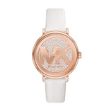 Michael Kors Addyson Womens White Leather Watch-MK2958