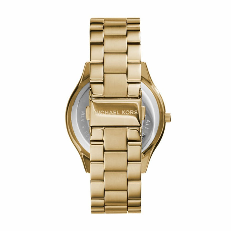 Michael Kors Slim Runway Gold Stainless Steel Women Watch-MK3179