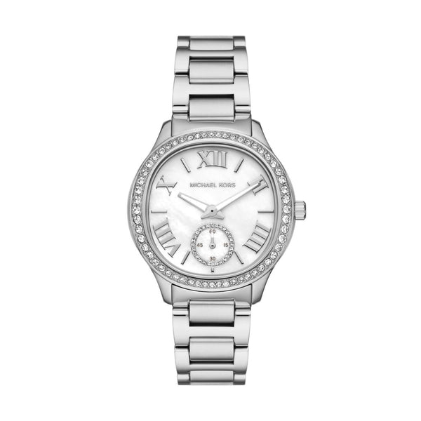 Michael Kors Sage Womens Silver Stainless Steel Watch-MK4807