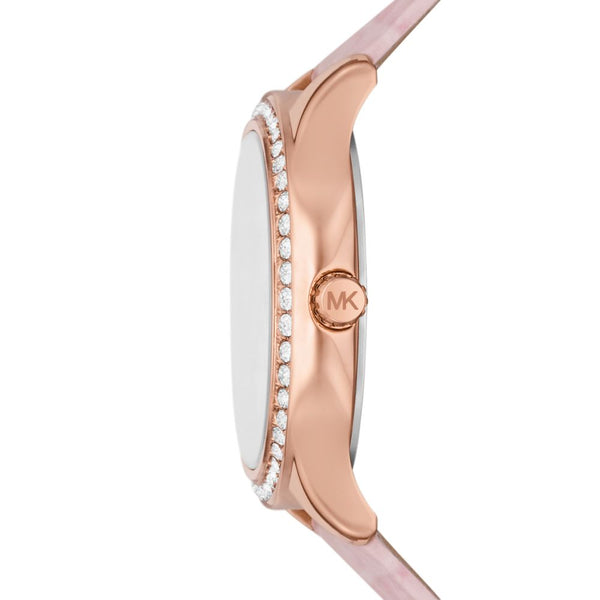 Michael Kors Sage Womens Rose Gold Leather Watch-MK4820