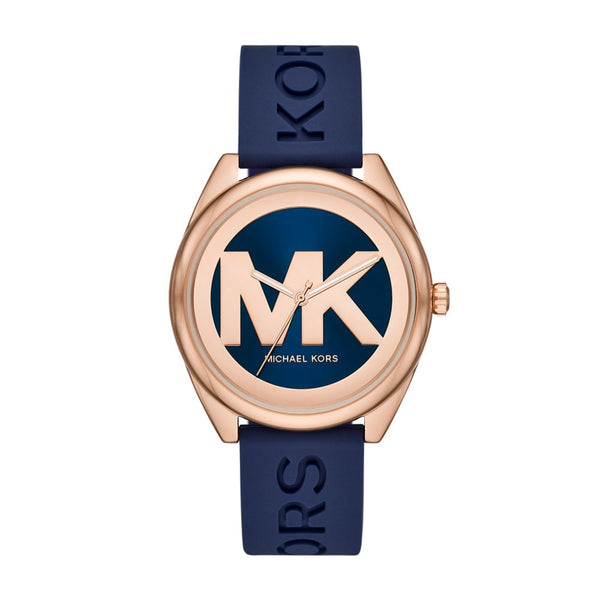 Michael Kors Janelle Womens Blue Silicone Watch-MK7140