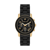 Michael Kors Runway Womens Black Stainless Steel Watch-MK7385