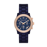 Michael Kors Runway Womens Blue Rubber Watch-MK7423