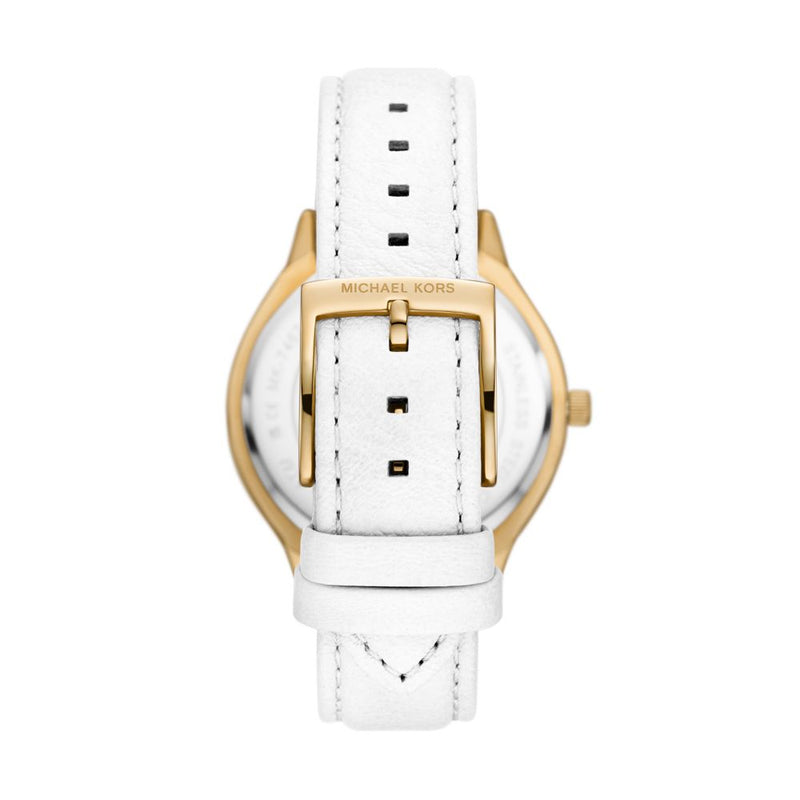 Michael Kors Runway Womens White Leather Watch-MK7466