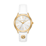 Michael Kors Runway Womens White Leather Watch-MK7466