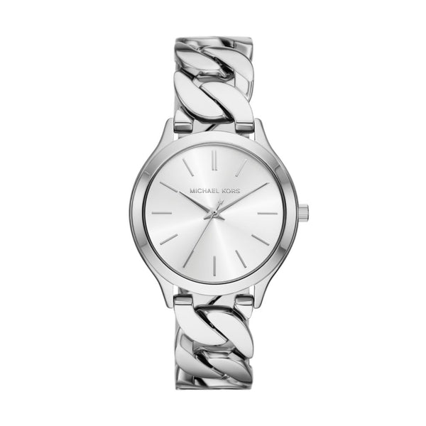 Michael Kors Runway Womens Silver Stainless Steel Watch-MK7474