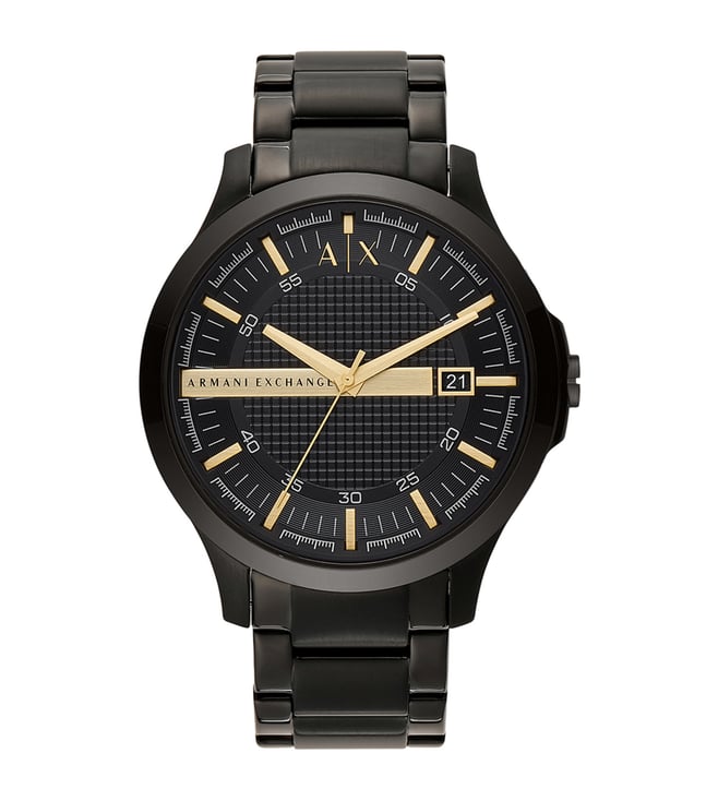 Armani Exchange Three-Hand Date Black Stainless Steel Watch-AX2413