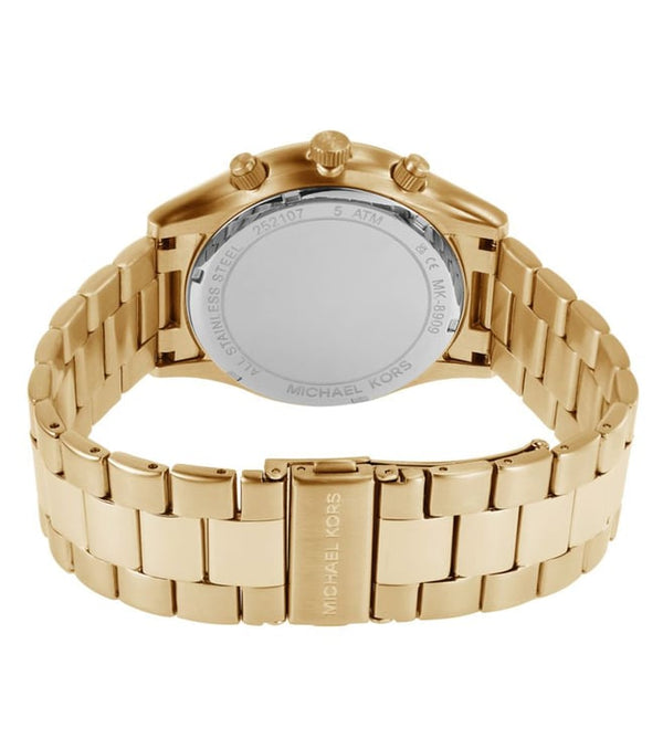 Michael Kors Runway Mens Gold Stainless Steel Watch-MK8909